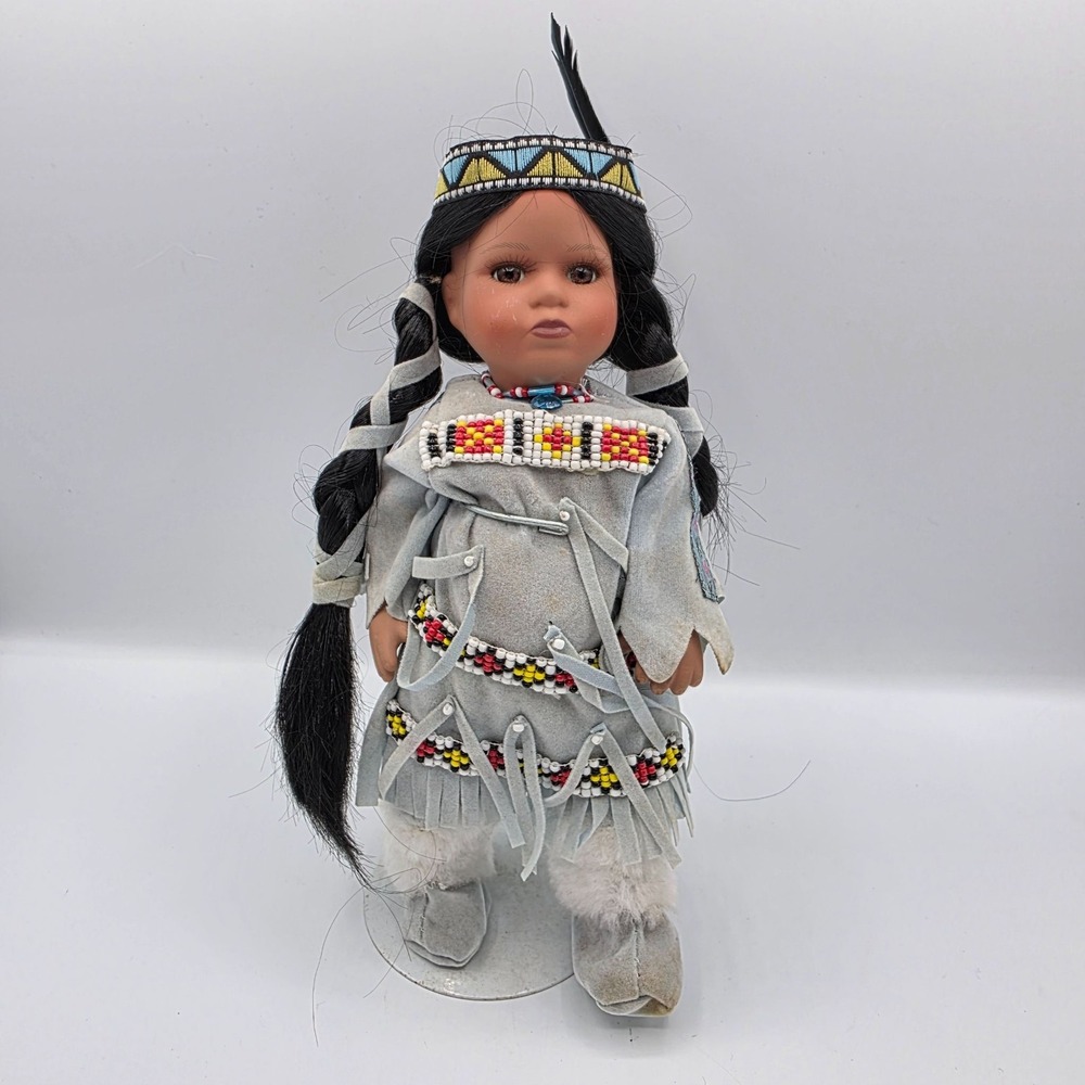Timeless Limited Collection Native American Doll Beaded Fringes Full Hair